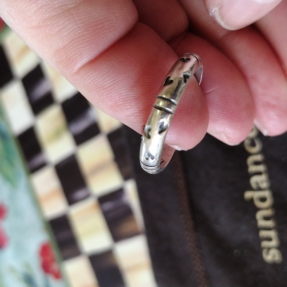 Sundance Dower and Hall Silver Heart Stack ring - Picture 2 of 5